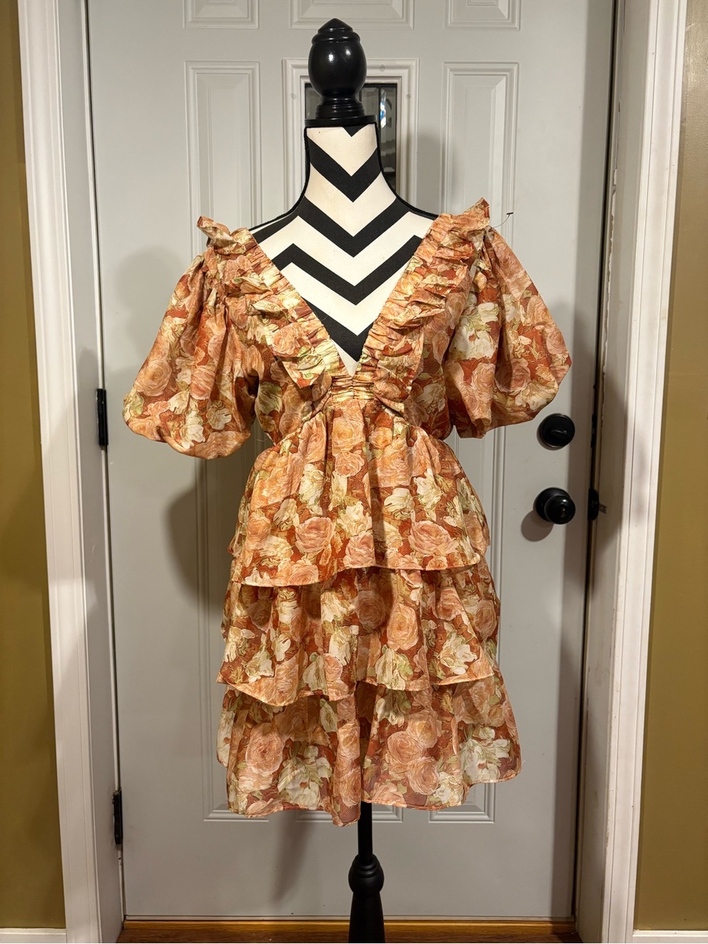 Storia Ruffle Tiered Floral Mini Dress